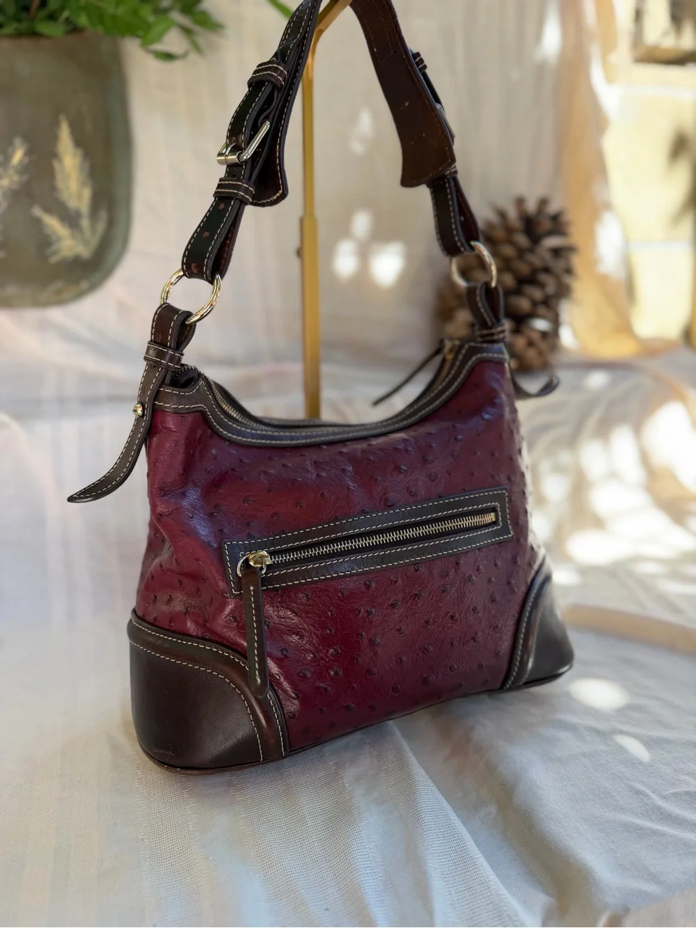 Dooney & Bourke plum ostrich